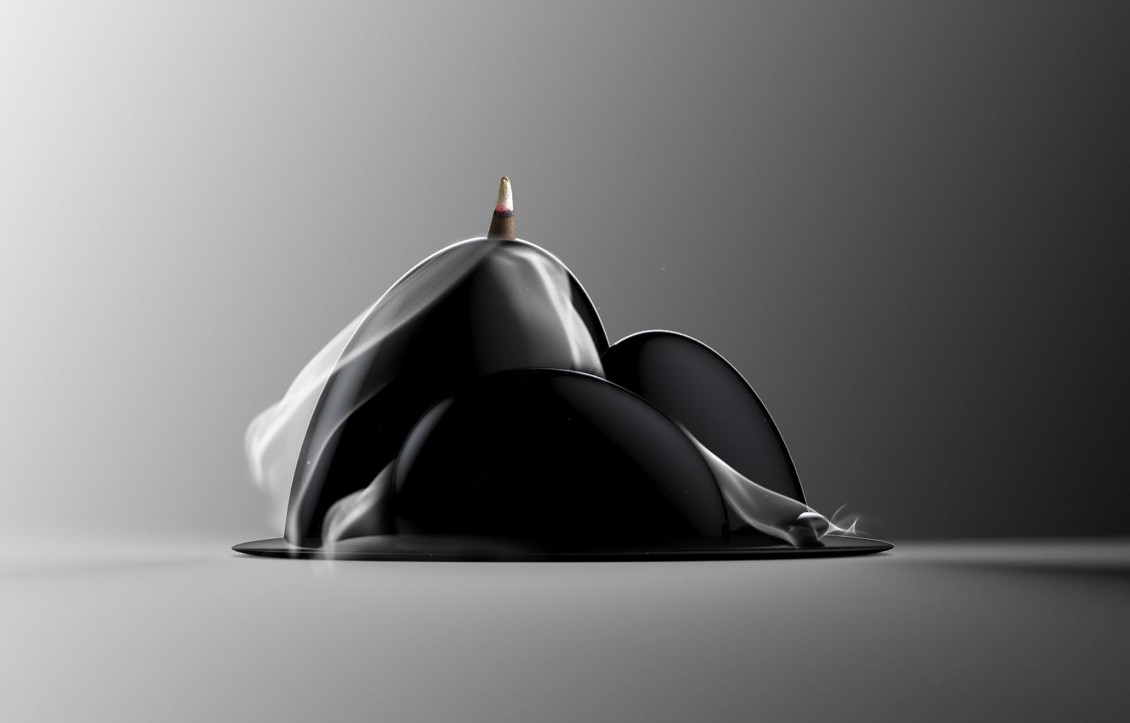 洛可可公司贾伟的高山流水设计作品中是如何实现烟向下流动的