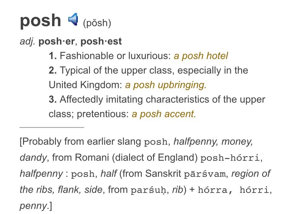 形容一个人讲英语的口音posh是什么意思