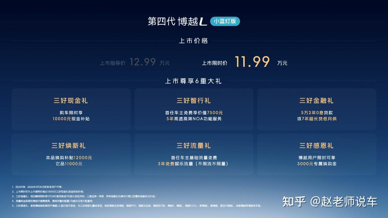 12万级唯一小蓝灯燃油SUV,第四代博越L小蓝灯版上市限时价11.99万元