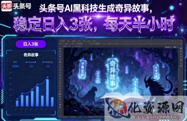 头条号AI黑科技生成奇异故事，稳定日入3张，每天半小时