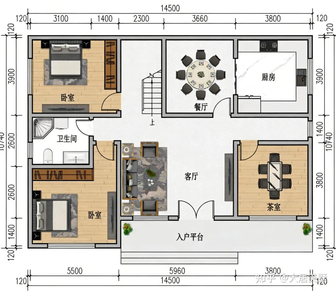 回村盖房必看丨这 3 套户型:占地不超160 平,造价不超30万 - 知乎