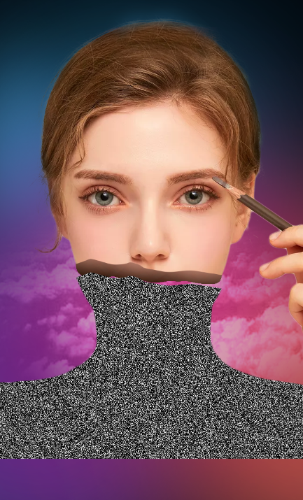 这种割裂的效果是怎么用ps做到的?