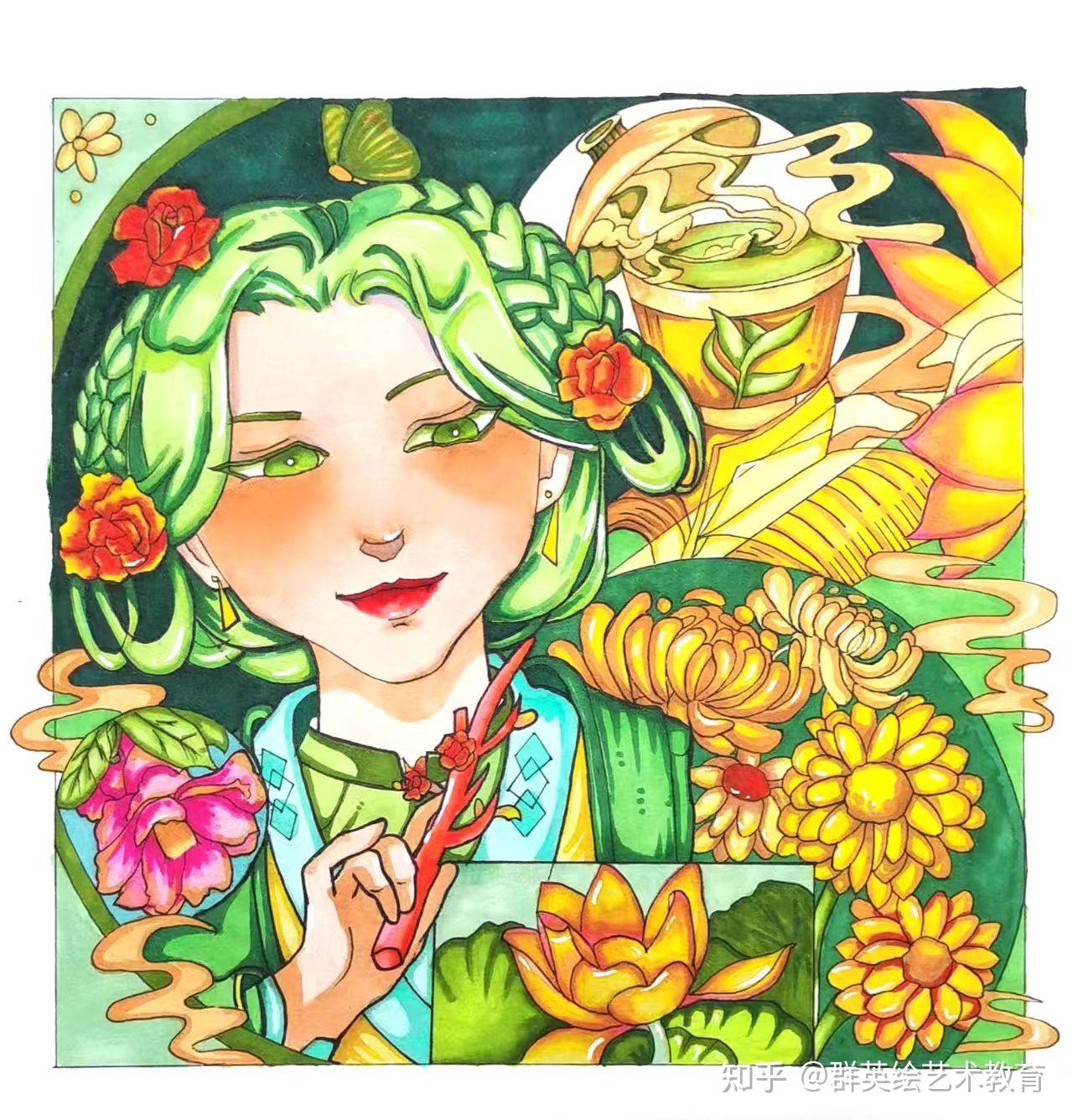 福建艺术设计考研手绘作品示范 装饰画 - 知乎