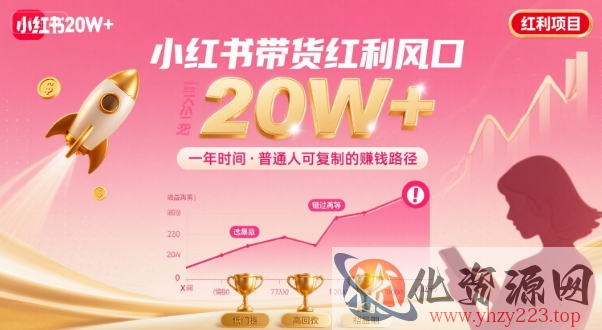 一年时间靠小红书带货项目年入20w+，最不能错的大红利项目