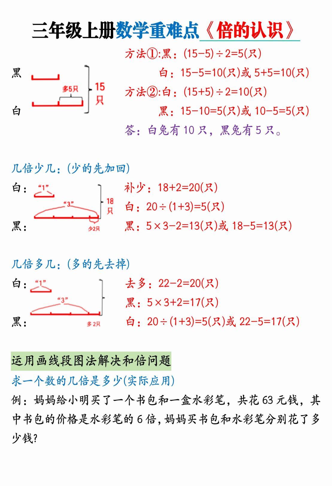 抓紧练三上数学倍的认识所有题型;电子版可打印 - 知乎