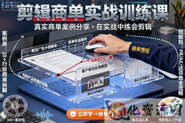 剪辑商单实战训练课，真实商单案例分享，在实战中练会剪辑