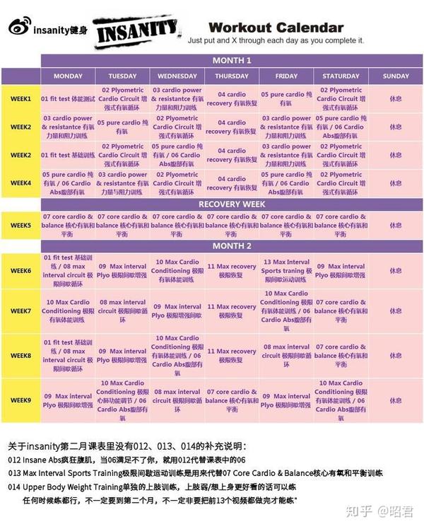 Insanity 课表 2025