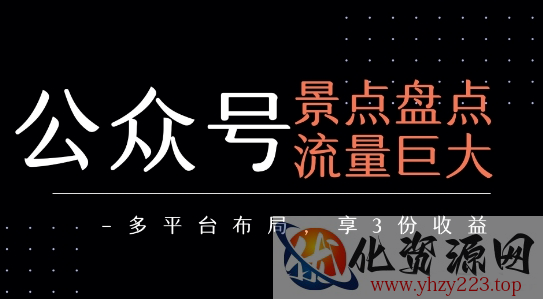 公众号流量主-景点盘点 流量巨大 多平台布局享3份收益