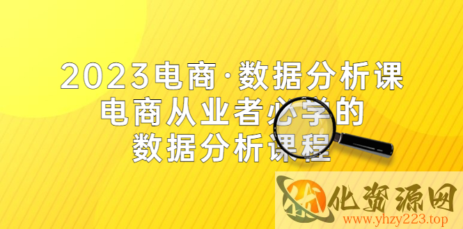 《2023电商数据分析课》电商·从业者必学的数据分析课程_wwz