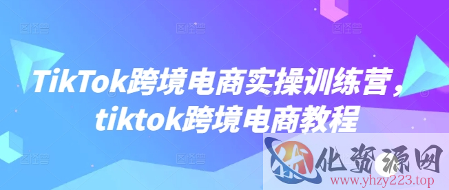 TikTok跨境电商实操训练营，tiktok跨境电商教程