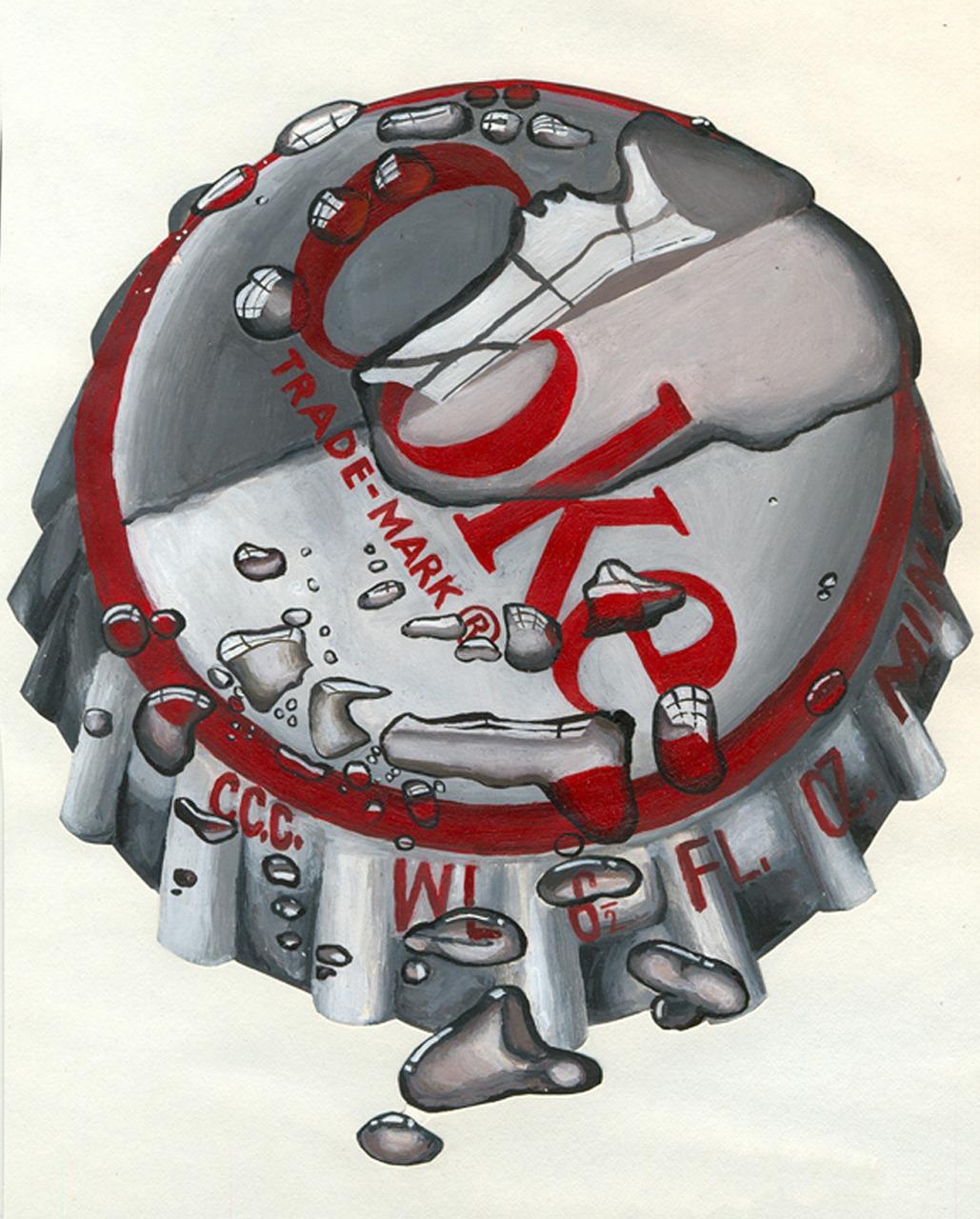 2. 瓶盖墙面艺术