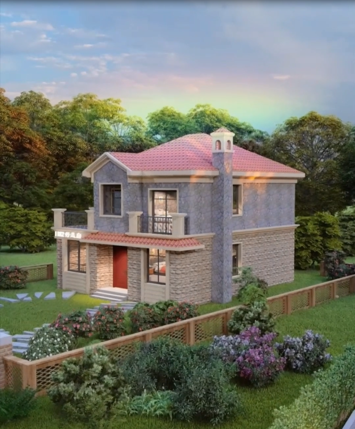 超高颜值的两层美式风风格别墅设计图纸