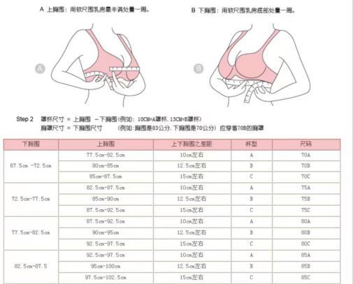 文胸尺码对照表3680