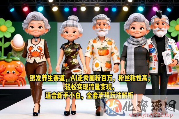 银发养生赛道，AI走秀圈粉百万，粉丝粘性高，轻松实现流量变现，适合新手小白，全套流程玩法解析