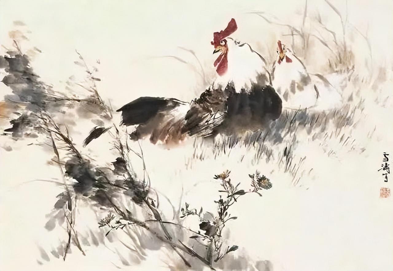 王雪濤 雞圖 王雪涛画鸡：紫气东来，大福大贵！