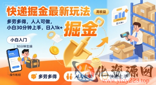 快递掘金最新玩法，多劳多得，人人可做，小白30分钟上手，日入1k+