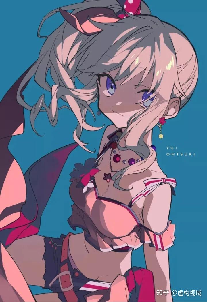 线稿卡闭塞上色细节少冷色调的平涂就像望月画风吗想用这种画法该如何