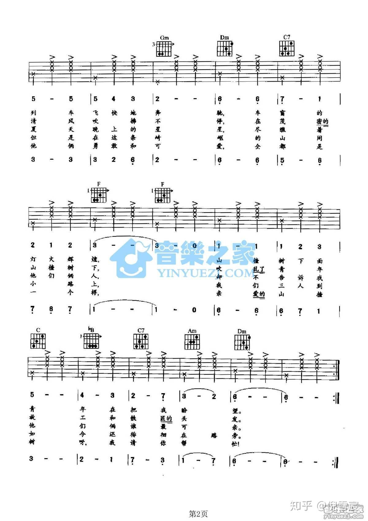 前苏联歌曲《山楂树》大家有那首歌的吉他谱吗? - 知乎