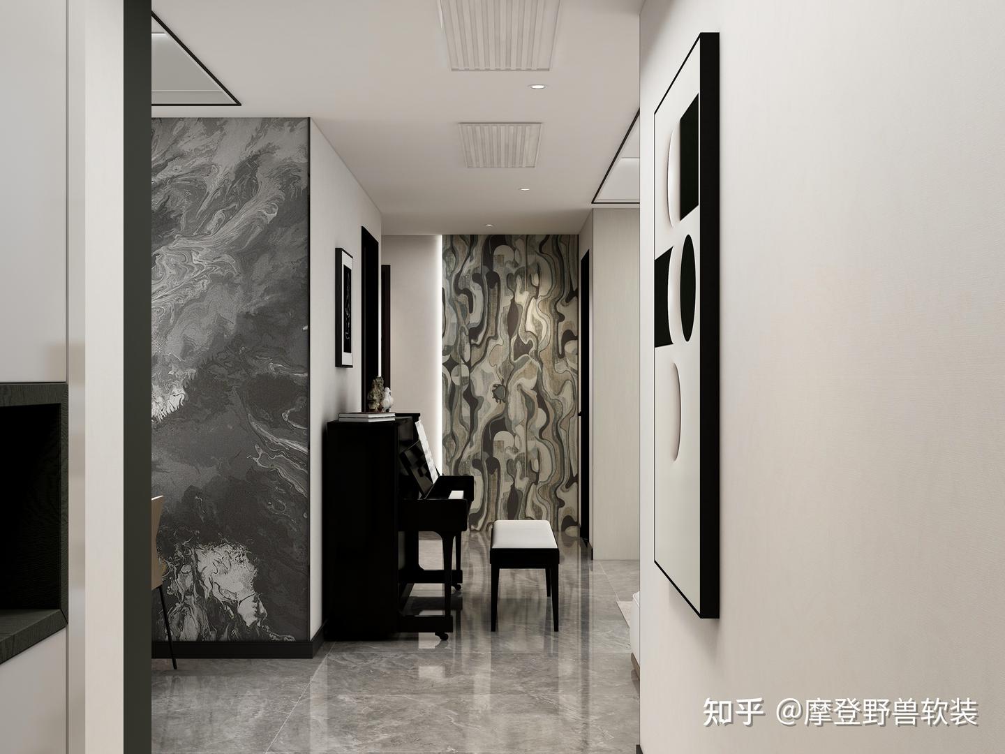 135㎡现代黑白灰,家居软装满满的高级感! - 知乎