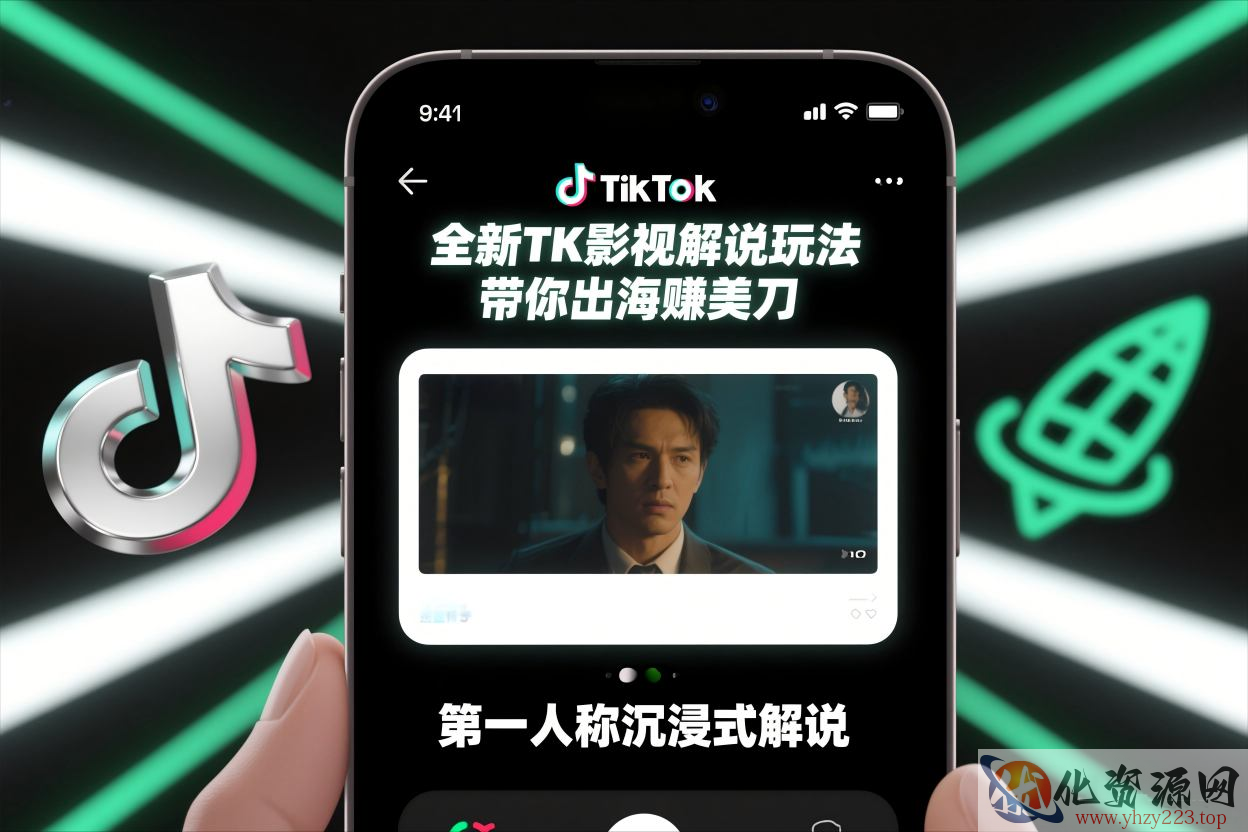 TikTok第一人称影视解说教学，全新TK影视解说玩法，带你出海賺美刀