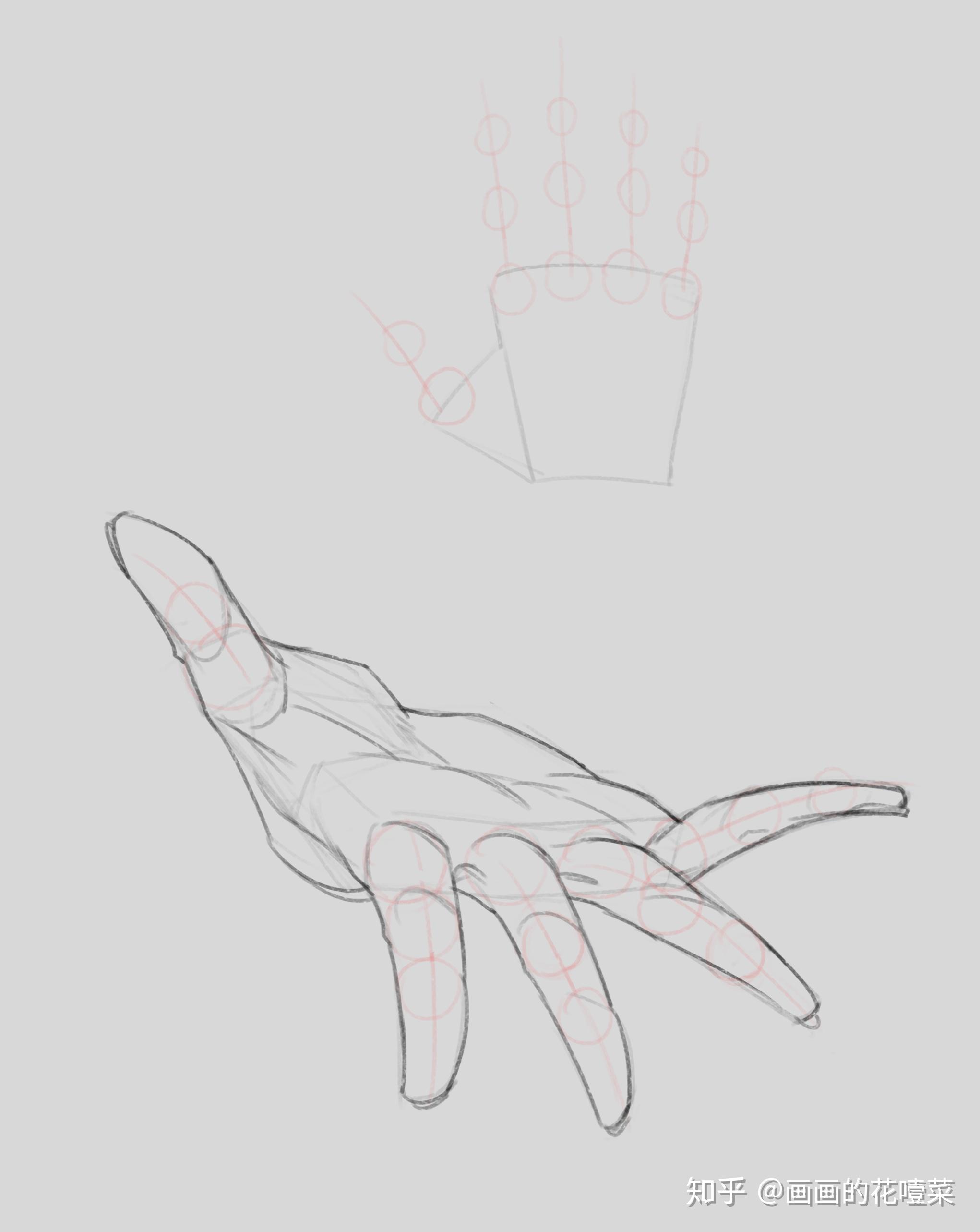 手部透视和后面的胳膊怎么画? - 知乎