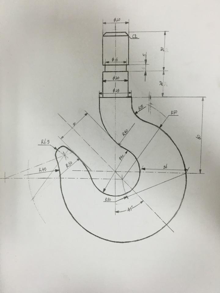 机械制图起重钩如何画大神进来指点一二