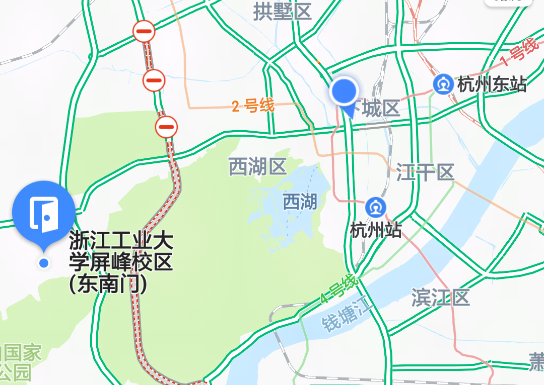 浙工大屏峰校區離杭州哪個火車站近