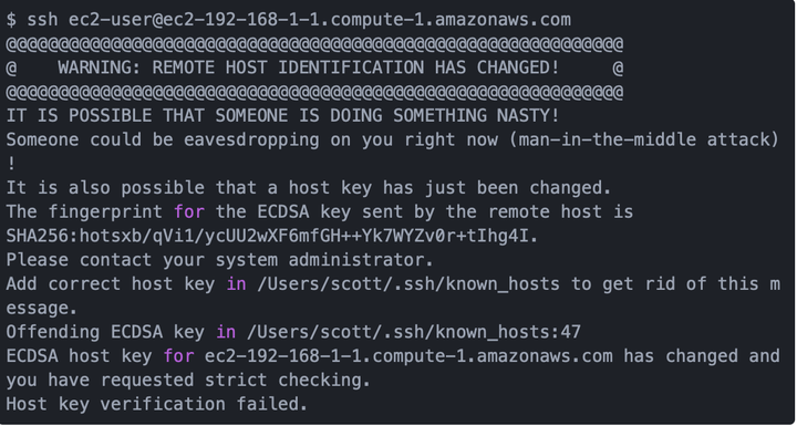 Warning remote host identification has changed как исправить