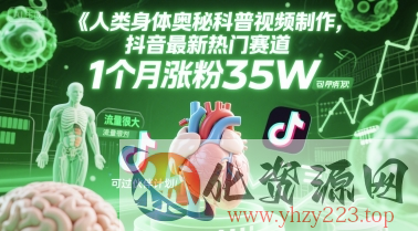 人类科普馆视频制作，抖音最新热门赛道，流量很大，1个月涨粉35W，可过伙伴计划