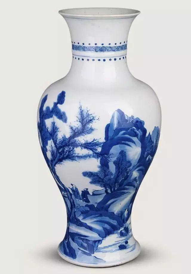大清康熙年製銘 青花 人物山水文合子 香合 【数量限定，爆買い】