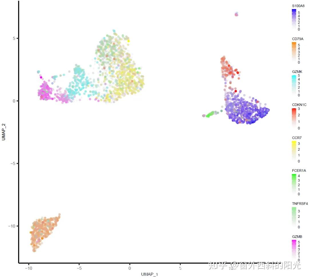 单细胞UMAP图上多个marker基因共表达分析 - 知乎