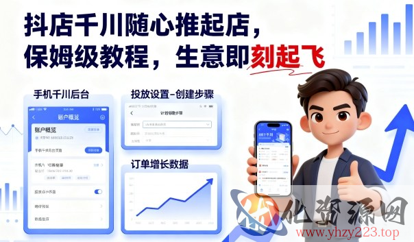 抖店千川随心推起店，保姆级教程，生意即刻起飞