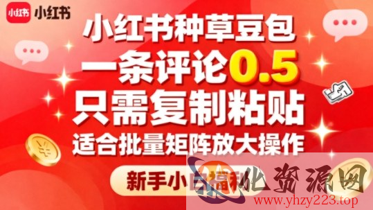 小红书种草豆包，一条评论0.5，只需复制粘贴，适合批量矩阵放大操作，新手小白福利