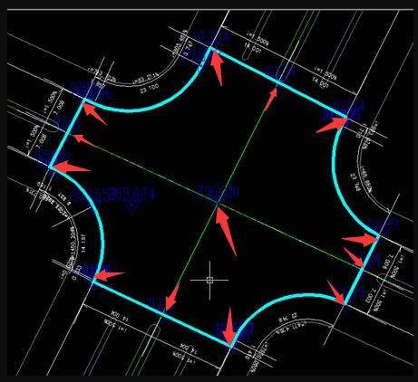 道路中错位交叉口的控制点坐标和标高该如何标注是否如图这样标注