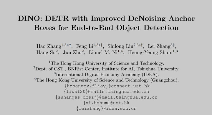 DINO: DETR with Improved DeNoising Anchor Boxes for End-to-End Object ...