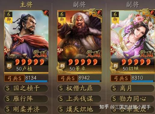 三国志战略版sp卢植、sp貂蝉、sp董卓太师弓搭配细节 - 知乎