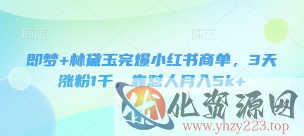 即梦+林黛玉完爆小红书商单，3天涨粉1千，靠怼人月入5k+