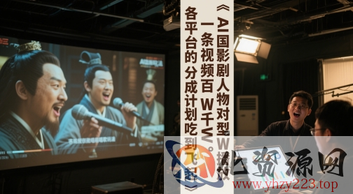 AI三国影视剧人物对口型唱歌玩法，一条视频百W千W播放，各平台的分成计划吃到飞起