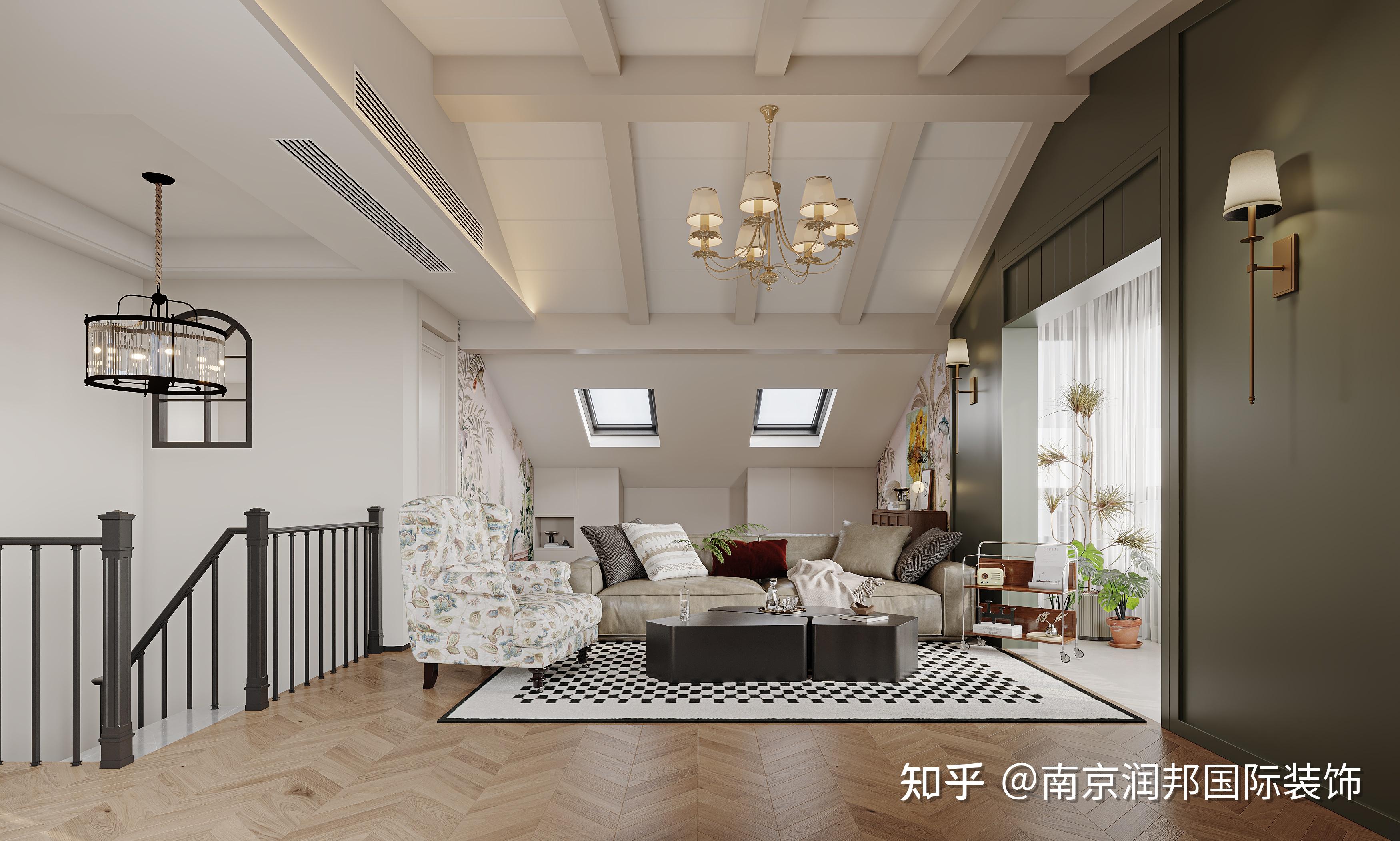 长阳花园188平方米复式户型现代美式风格装修设计|南京润邦国际装饰 - 知乎