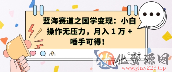 蓝海赛道之国学变现：小白操作无压力，月入 1 W + 唾手可得【揭秘】