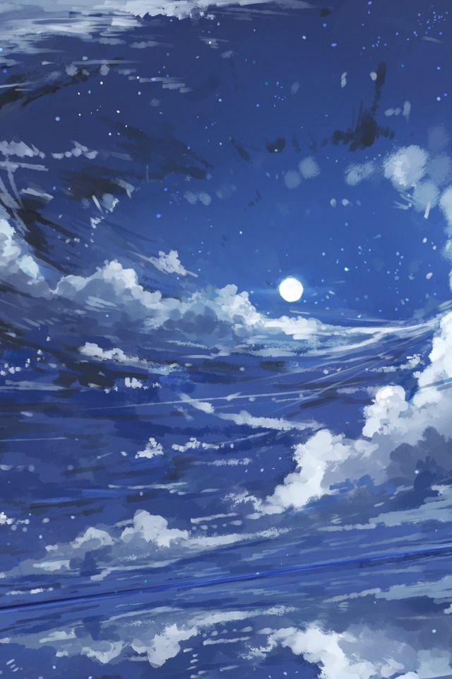 有没有一张蓝色的天空油画上面有一个太阳的壁纸?