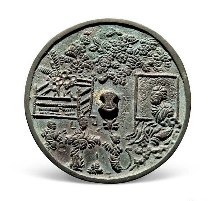 時代物　宋時代　古鏡　銅鏡　「薛仰峯造」　青銅 v2-