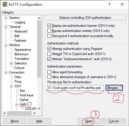 [原创]putty使用ssh登陆时错误：putty fatal error no supported authentication ...