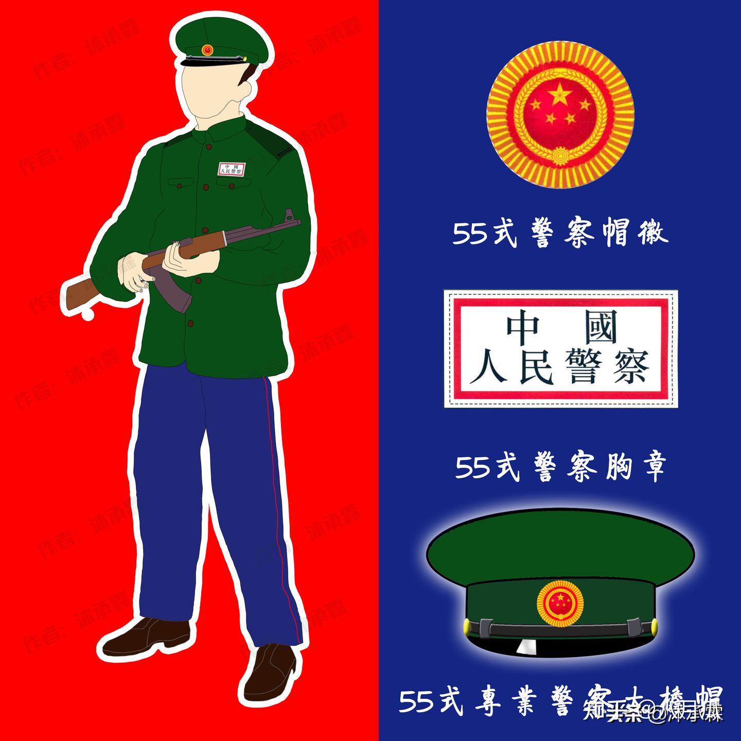 武装警察　07式　17式　制帽① 武装警察 07式 17式 制帽① 中国武警40年的军帽变迁