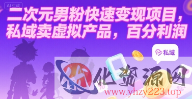 二次元男粉快速变现项目，私域卖虚拟产品，百分利润