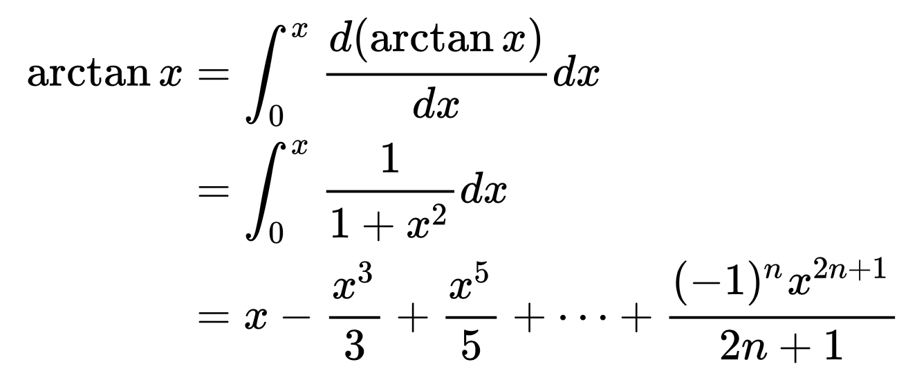 arctanx的泰勒級數怎樣展開