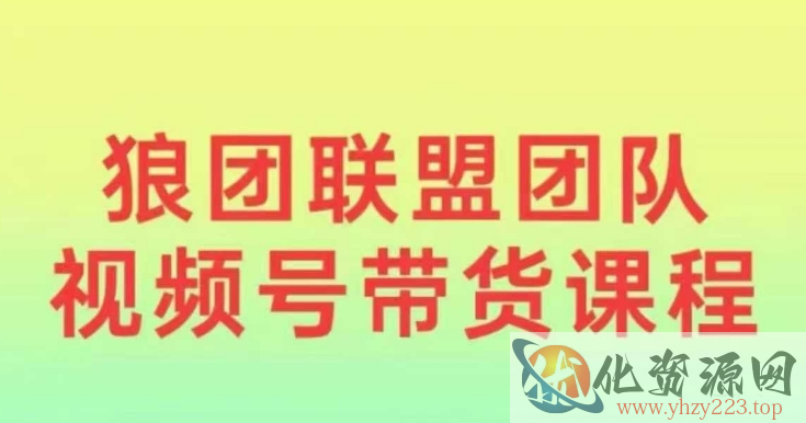 狼团联盟2024视频号带货，0基础小白快速入局视频号