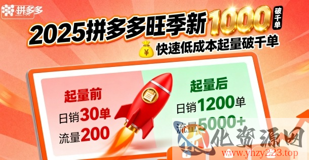 2025拼多多旺季新老店铺——快速低成本起量破千单