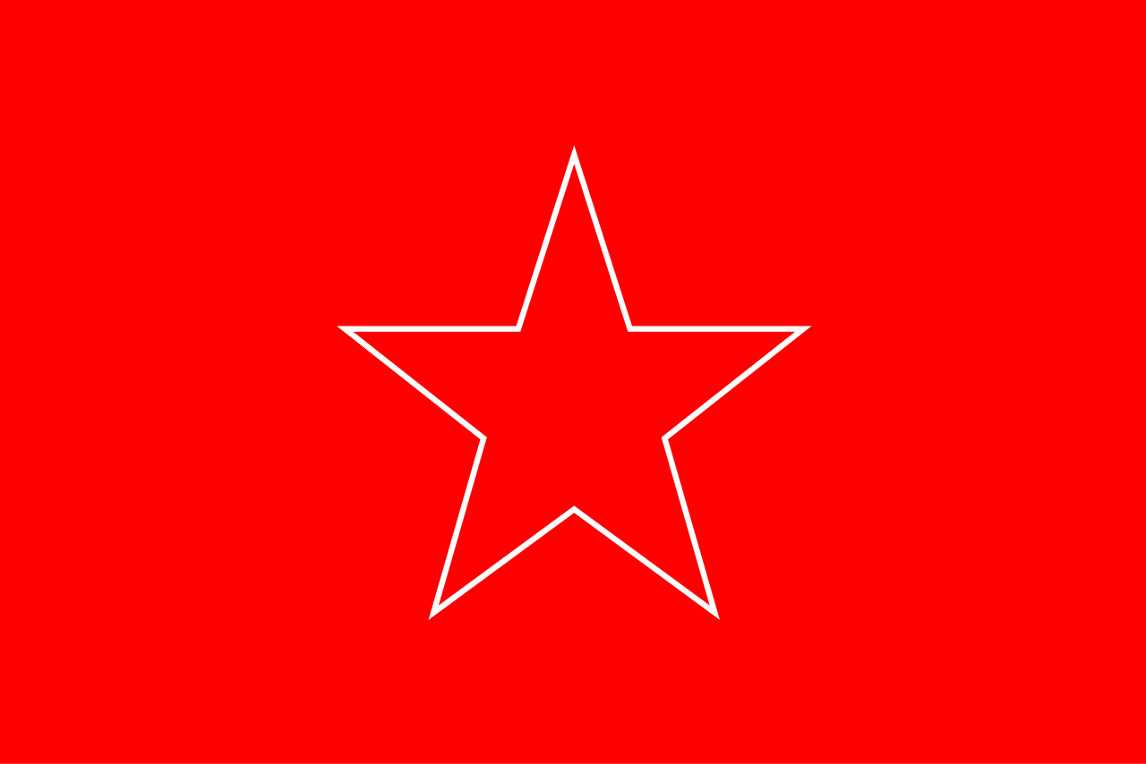 红色底,中间有1个大的白色线条五角星的国旗是哪个国家,谢谢?