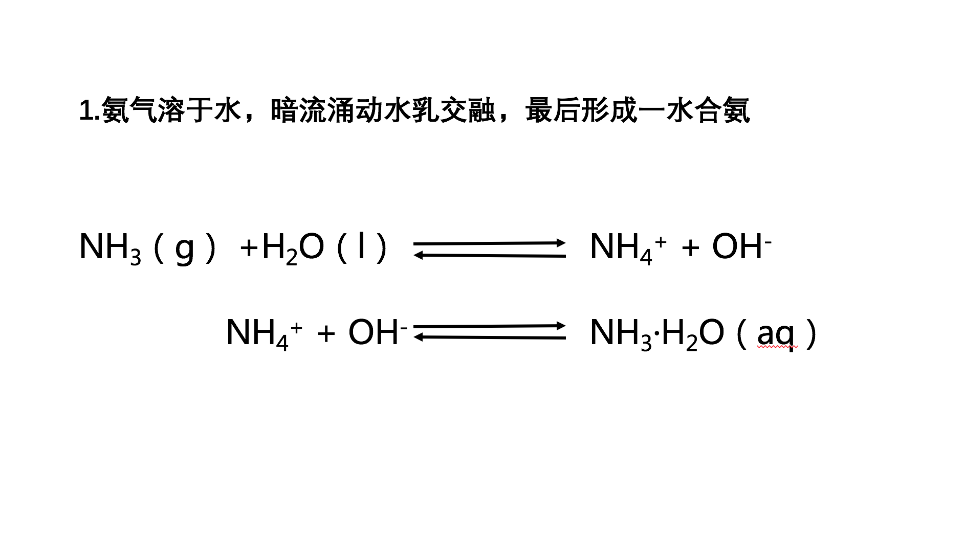 氨水和氯化铵的方程式怎么写